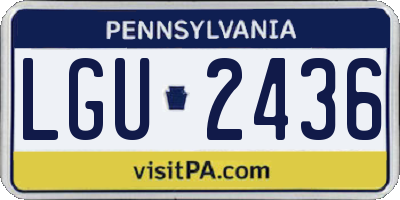 PA license plate LGU2436