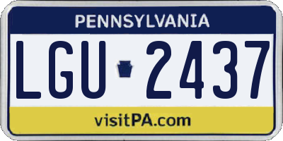PA license plate LGU2437