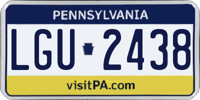 PA license plate LGU2438