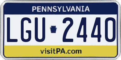 PA license plate LGU2440