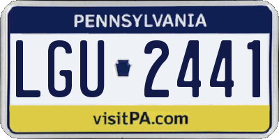 PA license plate LGU2441