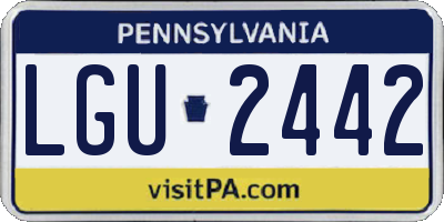 PA license plate LGU2442