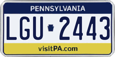 PA license plate LGU2443