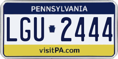PA license plate LGU2444