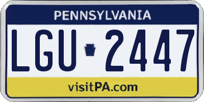 PA license plate LGU2447