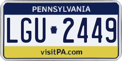 PA license plate LGU2449