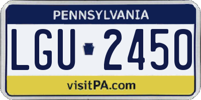 PA license plate LGU2450