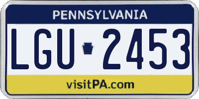 PA license plate LGU2453