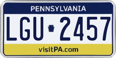 PA license plate LGU2457