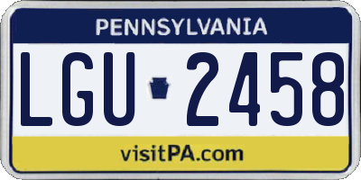 PA license plate LGU2458