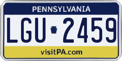 PA license plate LGU2459