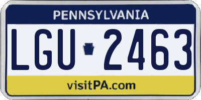 PA license plate LGU2463