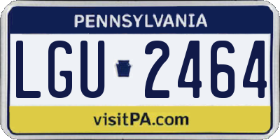 PA license plate LGU2464
