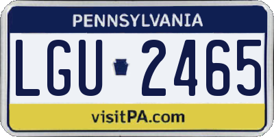 PA license plate LGU2465