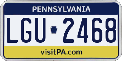 PA license plate LGU2468