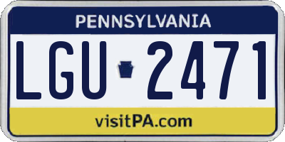 PA license plate LGU2471