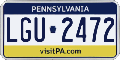PA license plate LGU2472