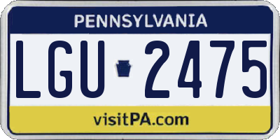 PA license plate LGU2475