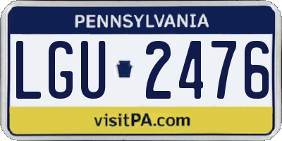 PA license plate LGU2476