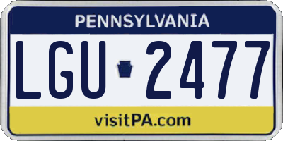 PA license plate LGU2477