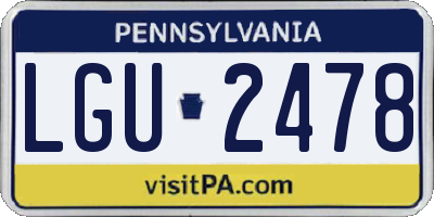 PA license plate LGU2478