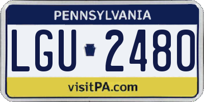 PA license plate LGU2480