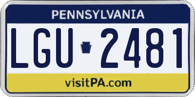 PA license plate LGU2481