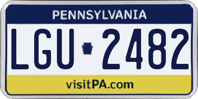 PA license plate LGU2482