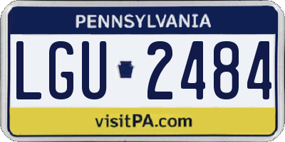 PA license plate LGU2484