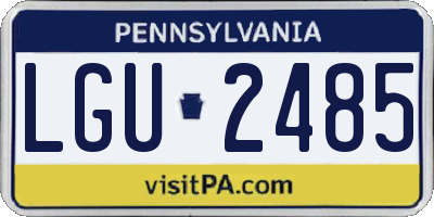 PA license plate LGU2485
