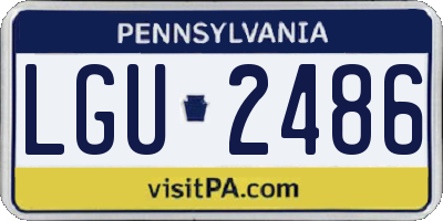 PA license plate LGU2486