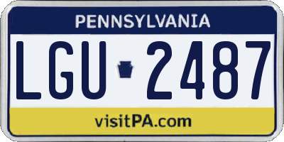 PA license plate LGU2487