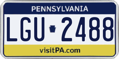 PA license plate LGU2488
