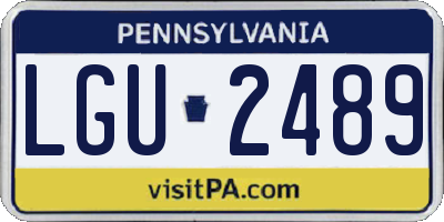 PA license plate LGU2489