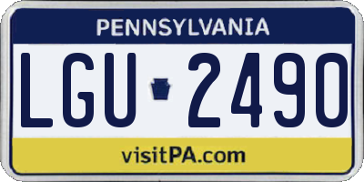 PA license plate LGU2490