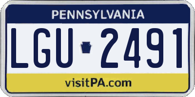 PA license plate LGU2491