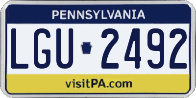 PA license plate LGU2492