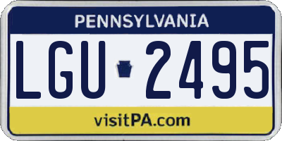 PA license plate LGU2495