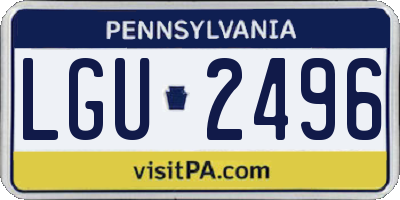 PA license plate LGU2496