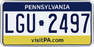 PA license plate LGU2497