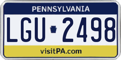 PA license plate LGU2498