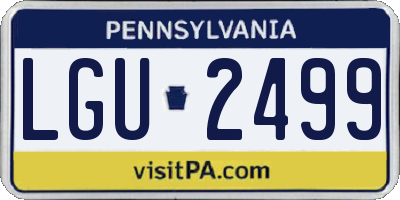 PA license plate LGU2499