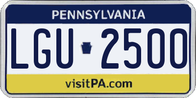 PA license plate LGU2500