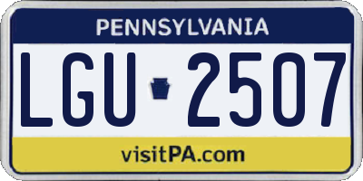 PA license plate LGU2507