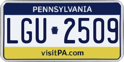 PA license plate LGU2509