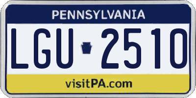 PA license plate LGU2510