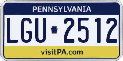 PA license plate LGU2512