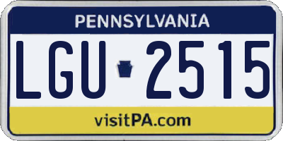 PA license plate LGU2515