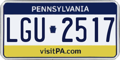 PA license plate LGU2517