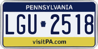PA license plate LGU2518